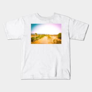 Pathway to the beach in Oman filtered Kids T-Shirt